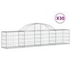 vidaXL Gabion Basket Set of 30 Silver Galvanized iron Extra Long