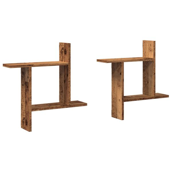 vidaXL Wall Shelf Old Wood Engineered Wood Medium Wall Shelf