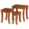 vidaXL Nesting Table Brown with a honey touch finish Solid acacia wood