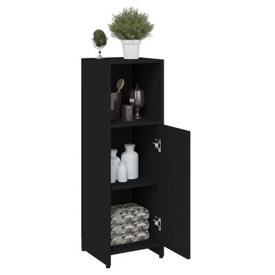 vidaXL Bathroom Cabinet Black 11.8"x11.8"x37.4" Engineered Wood