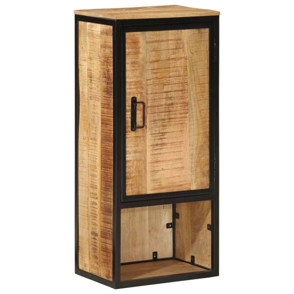 vidaXL Bathroom Cabinet Brown/Black Solid Mango Wood, Iron Compact