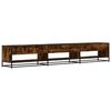 vidaXL TV Cabinet Smoked Oak Engineered Wood, Metal Large TV Cabinet