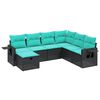 vidaXL Garden Sofa Set Black Poly Rattan Large Modular