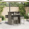 vidaXL Garden Bar Set Grey PE rattan, powder-coated steel Standard