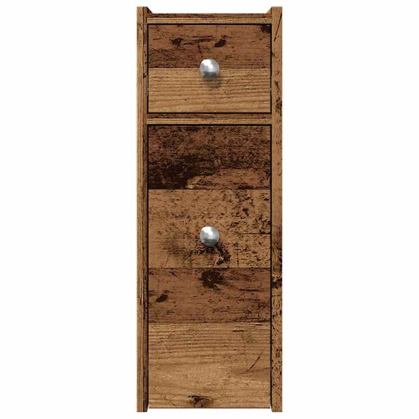 vidaXL Narrow Bathroom Cupboard Old wood Engineered wood Slim