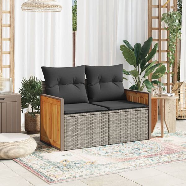 vidaXL Garden Sofa Grey, Dark Grey