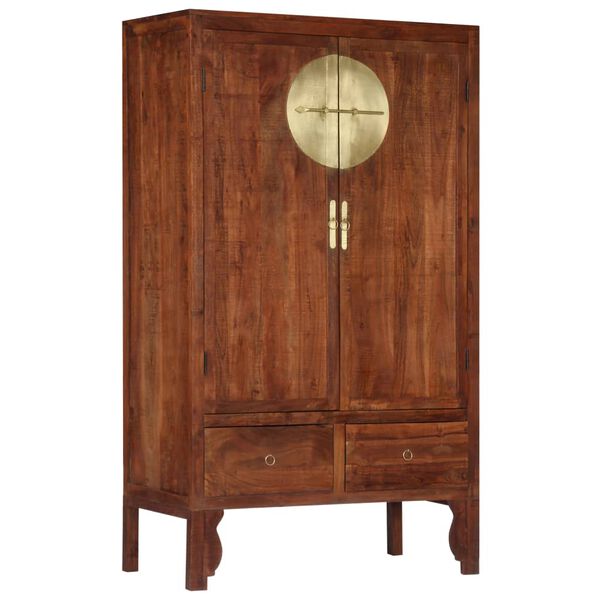 vidaXL Wardrobe Brown Solid Acacia Wood 39.4x19.7x68.9 in Doors