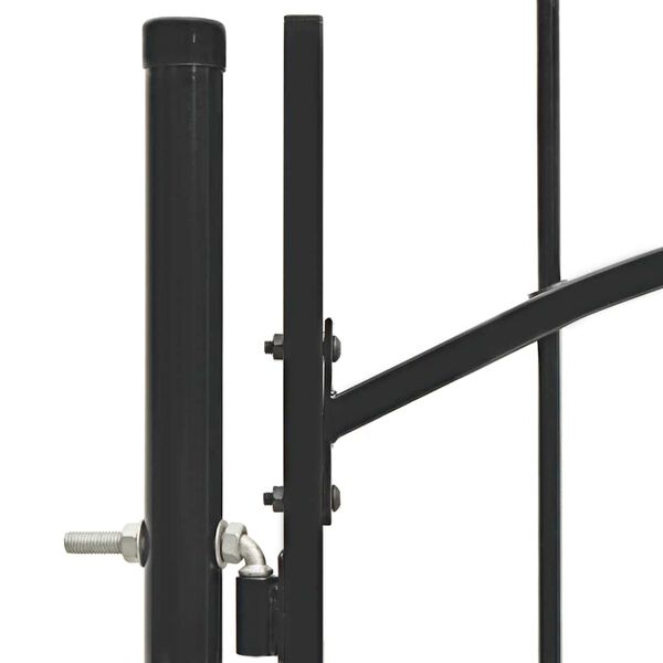 vidaXL Garden Gate Steel 39.4"x68.9" Black