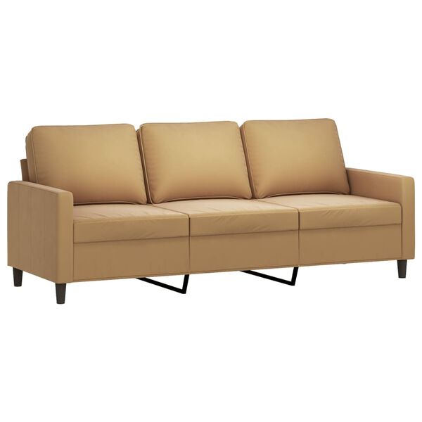 vidaXL 3-seater Sofa With Footstool Brown