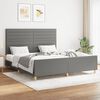 vidaXL Bed Frame without Mattress Dark Gray 59.8"x79.9" Queen Fabric