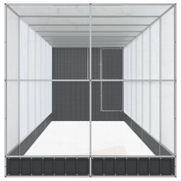 vidaXL Aviary Silver Galvanized Steel Large Durable Rectangular