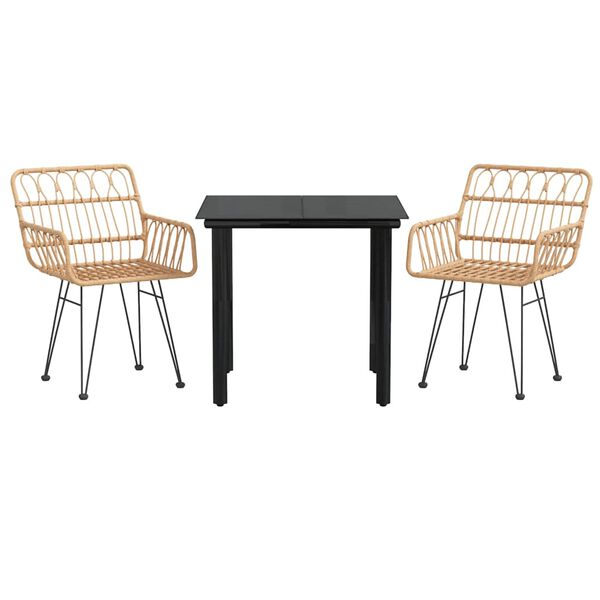 vidaXL Garden Dining Set Black