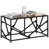 vidaXL Coffee Table Black Engineered wood, steel, glass Small Durable