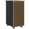 vidaXL Rolling Cabinet Black Solid pine wood, engineered wood, plastic
