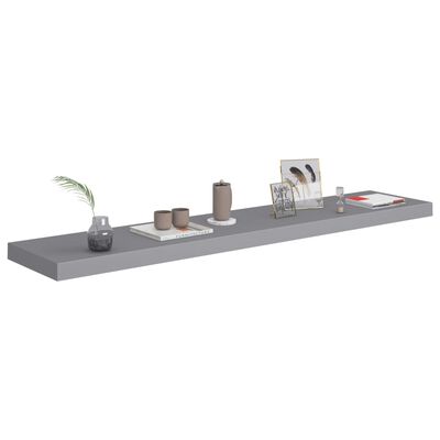 vidaXL Floating Wall Shelves 2 pcs Gray 47.2"x9.3"x1.5" MDF