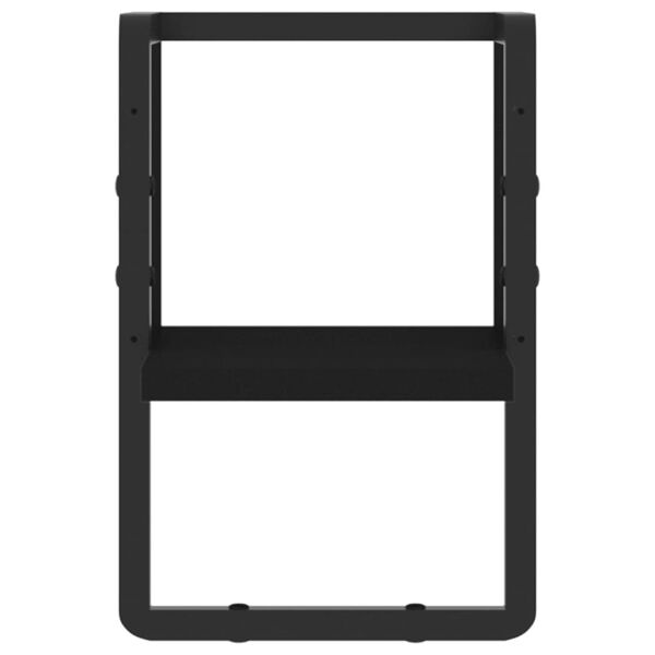 vidaXL Wall Shelf Black Engineered wood, metal Compact Wall Shelf