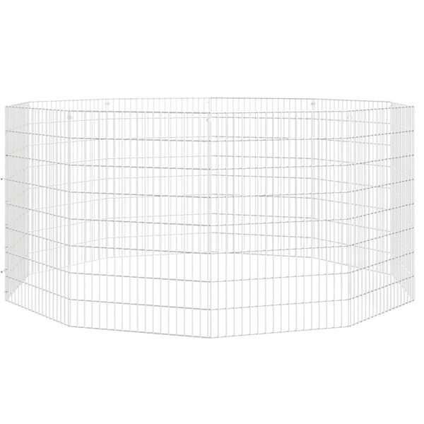 vidaXL Animal Enclosure Silver Galvanized iron 10-Panel Expandable
