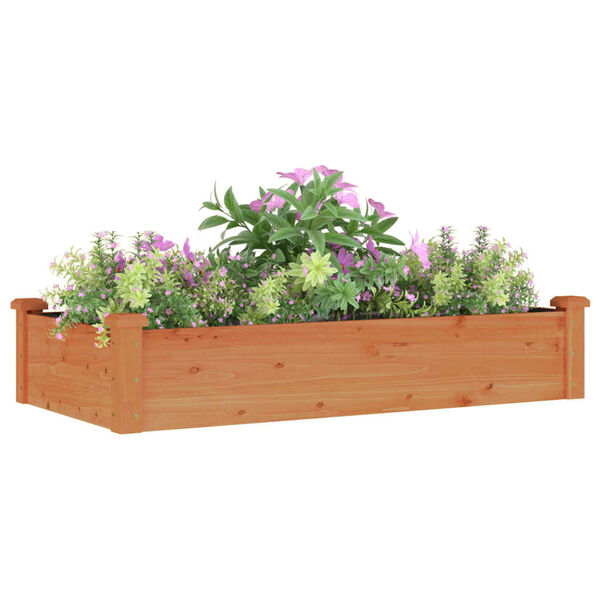 vidaXL Garden Raised Bed Brown Solid fir wood, Non-woven fabric