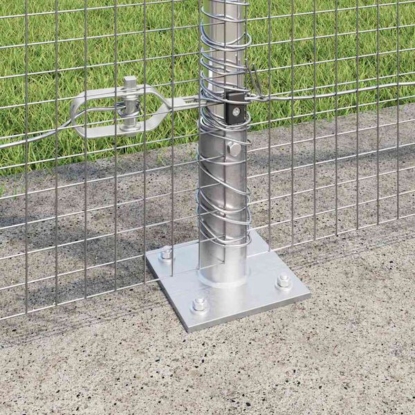 vidaXL Fence Post Silver 164.04 x 4.92 ft (0.75 x 0.75 in mesh) Steel