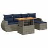 vidaXL 6 Piece Patio Sofa Set with Cushions Gray Poly Rattan