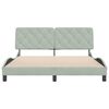 vidaXL Bed Frame Light Grey Velvet Queen Bed Frame Rectangular