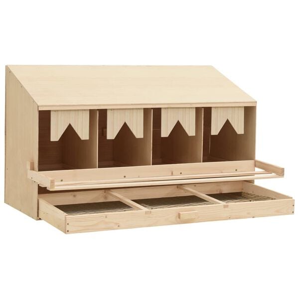 vidaXL Chicken Laying Nest Brown, Natural Wood Color