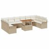 vidaXL Garden Sofa Set with Cushion 11 pcs Beige and Cream Poly Rattan