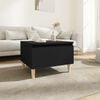 vidaXL Side Table Black Engineered wood, Solid eucalyptus wood Small
