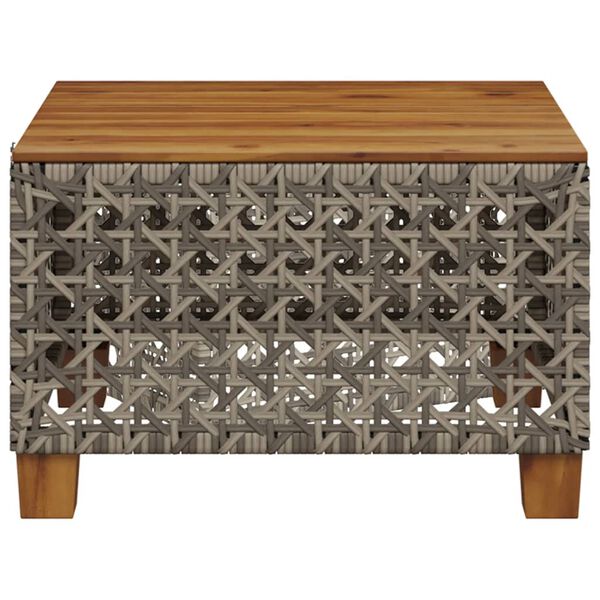 vidaXL Garden Table Grey and Brown Poly Rattan Small