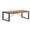 vidaXL Coffee Table Brown and black Solid acacia wood 47.2x23.6x15.7 in