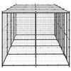 vidaXL Dog Kennel Black and Silver Powder-coated steel, PE Large Durable