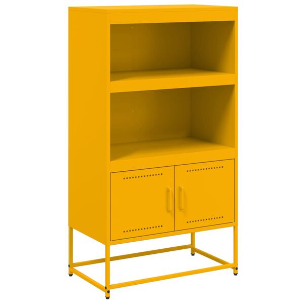 vidaXL Highboard Mustard Yellow Steel Medium Highboard Rectangular