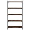 vidaXL Bookcase Smoked oak Engineered wood Large Adjustable Feet