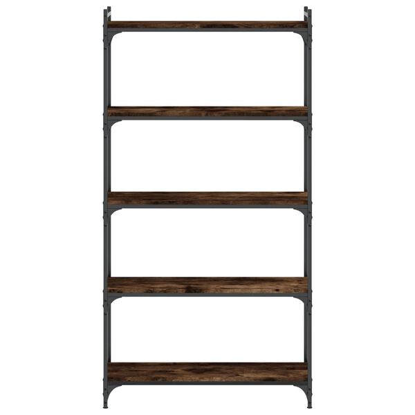 vidaXL Bookcase Smoked oak Engineered wood Large Adjustable Feet