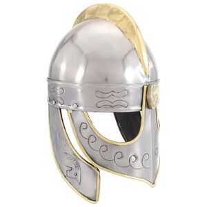 vidaXL Beowulf Helmet Antique Replica LARP Silver Steel