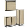 vidaXL Bathroom Furniture Set Sonoma Oak Engineered wood, metal, glass