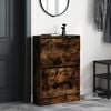 vidaXL Shoe Cabinet Smoked Oak Engineered Wood Slim Shoe Cabinet
