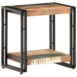 vidaXL Side Table Mixed wood colors Reclaimed Wood, Iron Side Table