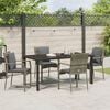 vidaXL Garden Dining Set with Cushion 5 pcs Grey Poly Rattan