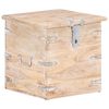 vidaXL Chest White Solid acacia wood with iron 15.7 in Chest Square