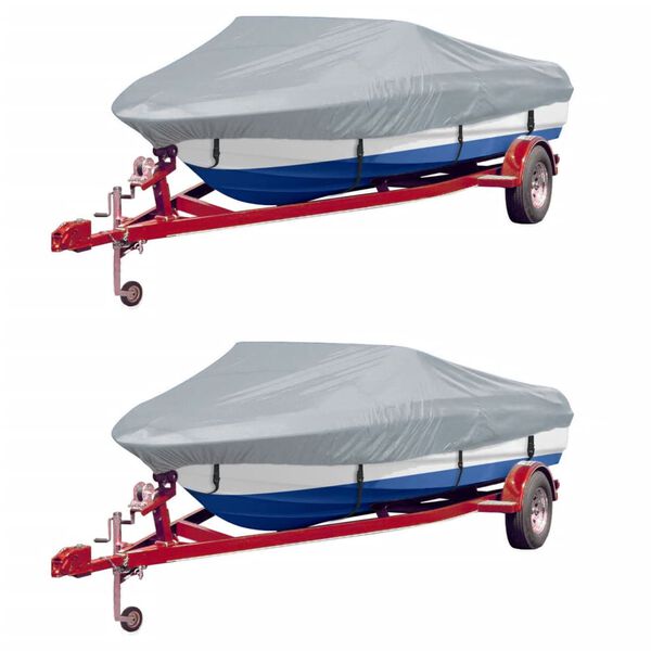 vidaXL Boat Covers 2 pcs Grey Length 168.1 - 192.1 " Width 90.2 "(2x90427)