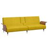 vidaXL Sofa Bed Yellow Velvet (100% polyester), plywood, metal Medium