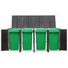 vidaXL Quadruple Wheelie Bin Shed Black 107.9"x31.5"x46.1" Poly Rattan