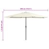 vidaXL Garden Parasol Sand White Polyester, Metal Large