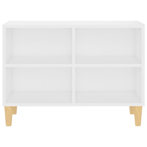 vidaXL TV Cabinet White Engineered wood, solid eucalyptus wood Medium