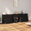 vidaXL Sideboard Set of 3 Black Engineered wood Medium Sideboard