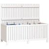 vidaXL Garden Storage Box White Solid Pine Wood Medium