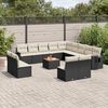 vidaXL Garden Sofa Set Black and Cream White
