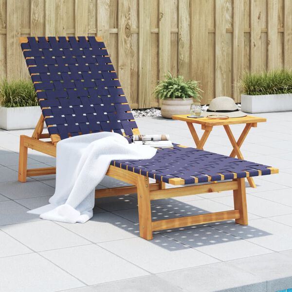 vidaXL Sun Lounger Dark blue and brown