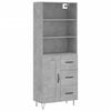 vidaXL Highboard Concrete Gray Engineered Wood and Metal Large Highboard